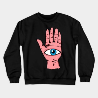 Eye In Hand Magic Symbols Hamsa Evil Eye Crewneck Sweatshirt